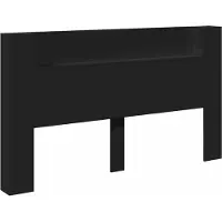 vidaXL Tête de lit avec espace de rangement, LED, noir, aggloméré