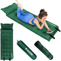 Outtec Matelas auto-gonflant avec coussin, matelas gonflable, matelas de couchage - 193x68x3.5 cm - Matelas gonflable ultraléger, étanche, lit gonflable pour le camping en plein air