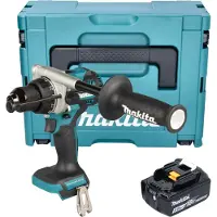 Makita DHP 492 T1J Perceuse-visseuse à percussion sans fil 18 V 141 Nm Brushless + 1x batterie 5,0 Ah + Makpac - sans chargeur