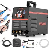 Vevor Poste à souder 3 en 1 combiné, coupage/WIG/MMA, coupage plasma 50 A & soudage à l'électrode TIG 200 A, affichage numérique LED avec fonction 2T/4T/PA/PT pour le bricolage & les ateliers
