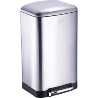 Dirt Devil Poubelle à pédale 30L - Poubelle de cuisine avec Soft Close - Poubelle en inox - Seau intérieur amovible - Poubelle de cuisine 34,5 x 32,5 x 61,5 CM - Argent