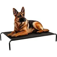 Petsona Dog Bed Dog Lounger Pet Bed Indoor Outdoor Raised Chewproof Durable Medium Dog Beds Pet Comfortable Hammock For Ultimate Relaxation 109X20x71cm, Black