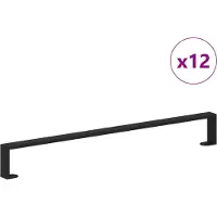 vidaXL Pieds de meuble, 12 pièces, noirs, 796 x 40,5 x 100 mm, en fer