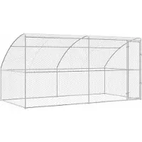 vidaXL Cage pour chien, 2 pièces, argent, 4 x 2 x 2 m, acier galvanisé