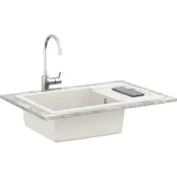 vidaXL Lavabo blanc 780 x 500 mm 80% quartz et 20% résine