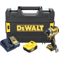 DeWalt DCF 860 P1T Clé à choc sans fil 18 V 282 Nm 1/4" Brushless + 1x batterie 5,0 Ah + chargeur + TSTAK