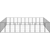 vidaXL Parc pour chiens 36 pièces noir 50x100cm Acier revêtu par poudre