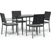 vidaXL Ensemble de jardin 5 pièces avec coussins Poly rotin et acier