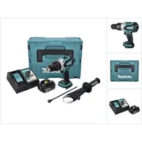 Makita DHP 458 RG1J Perceuse-visseuse à percussion sans fil 18 V 91 Nm + 1x Batterie 6,0 Ah + Chargeur + Makpac
