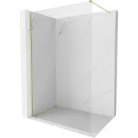 Mexen Kioto-X paroi de douche Walk-in 80 x 200 cm, transparent 10 mm, or brossé - 800-080-101-55-00-X
