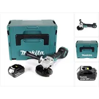Makita DGA 517 T1J Meuleuse d'angle sans fil 18V 125mm + 1x Batterie 5,0Ah + Coffret de transport Makpac 3 - sans Chargeur