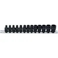 Bgs Jeu d'embouts pour clé à douille à chocs, six pans | Emmanchement carré femelle 6,3 mm (1/4") | SW 4 - 14 mm | 13 pièces