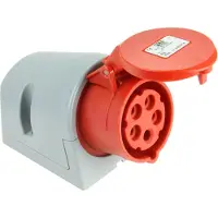 PC Electric Prise murale CEE, 16 A, 5 pôles, 6 contacts, IP44, borne sans vis, 1 pièce.