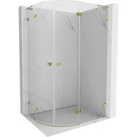 Mexen Lunar L cabine de douche semi-circulaire pivotante droite 100 x 90 cm, transparent, doré - 833L-100P-090L-50-00