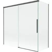 Mexen Rox Paroi de douche à 2 panneaux, coulissants 160 + 80 x 150 cm, transparent, brossé Gun Gray - 8C9-160-080-66-00