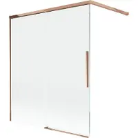 Mexen Rox Paroi pliante coulissante pour baignoire à 2 volets 140 x 150 cm, transparente, or rose - 8C9-140-003-60-00