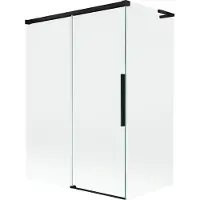 Mexen Rox L Pare-bain à 2 volets coulissants 120 + 70 x 150 cm, transparent, noir - 8C9L-120-070-70-00