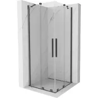 Mexen Velar Duo cabine de douche coulissante 100 x 100 cm, transparent, métal canon de fusil - 871-100-100-02-95