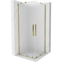 Mexen Velar Duo cabine de douche coulissante 80 x 80 cm, givrée, or - 871-080-080-32-50