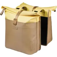 Basil Sacoche vélo - - VIVE DOUBLE PANNIER BAG - 28-35L - Universal Bridge System - sable/jaune