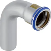 Geberit GE Mapress, acier inoxydable, gaz, coude, extrémité enfichable, 90°, d54 mm, 1 pièce.