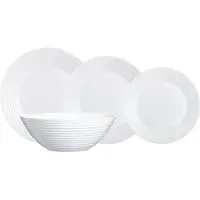Luminarc Service de table Harena Elégant et raffiné blanc 19 pièces