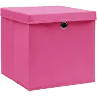 vidaXL Boîtes de rangement avec couvercles 4 pcs. 28x28x28 cm rose