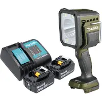 Makita DML 812 ST Projecteur portatif sans fil 18 V 1250 lm LED Olive Grn Outdoor Adventure édition spéciale + 2x batterie 5,0 Ah + chargeur