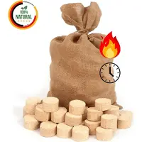 Pemicont Floranica Bûches de Bois 100% Bûches Compressées 12,5 kg Bûches Allume feu cheminée Haute Valeur Calorifique Faible Fumée