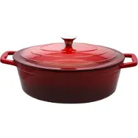 ELO Stahlwaren Cocotte ovale en fonte émaillée 33 cm de long rouge cerise 4,9 L