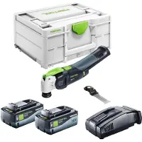 Festool VECTURO OSC 18 E-Basic Oscillateur sans fil 18 V Starlock Max Brushless + 2x batterie 8,0 Ah + chargeur rapide + Systainer
