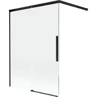 Mexen Rox Paroi pliante pour baignoire en 2 parties à coulisser 120 x 150 cm, transparent, noir - 8C9-120-003-70-00