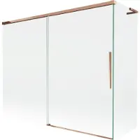 Mexen Rox L Pare-bain coulissant à 2 volets 190 + 90 x 150 cm, transparent, or rose - 8C9L-190-090-60-00