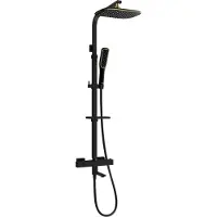 Mexen CQ49 colonne de bain avec mitigeur thermostatique, noir / or (779104995-75)
