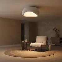 Lyora Plafonnier naturel Aere blanc 60cm