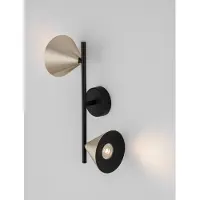 Lyora Applique murale Conico Double Noir avec Or