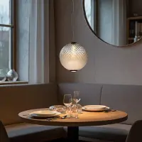 Lyora Suspension Aora verre opale convexe