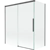 Mexen Rox Paroi de douche à 2 panneaux coulissants 140 + 70 x 150 cm, transparent, gris foncé brossé - 8C9-140-070-66-00