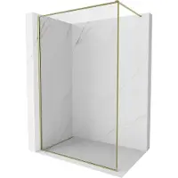 Mexen Kioto-XF paroi de douche Walk-in avec cadre 100 x 202 cm, transparent 10 mm, or - 800-100-104-50-00-X