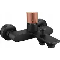 Mexen Royo Robinet de baignoire unique 150 mm, noir/or rose (72230-76)