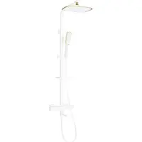 Mexen CQ49 colonne de bain avec mitigeur thermostatique, blanc / or (779104995-25)