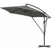 Happyment Happiq Parasol suspendu rectangulaire - 310 × 310 cm - Réglable & inclinable à 45° - Résistant aux UV & imperméable - Gris foncé - Avec housse de protection