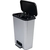 Kadax Poubelle à Pédale 50 L 49.6 X 29.4 X H62 Cm Gris - Compatta - Curver
