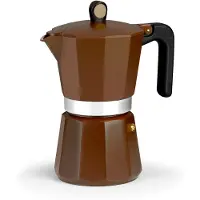 Pinti Monix Cream Coffee Maker Italian 6 Cups Doré