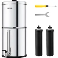 Vevor Système de filtration d'eau par gravité Système de plan de travail en acier inoxydable 7+8,5L Système de filtration d'eau, réduit le plomb et jusqu'à 99% de chlore