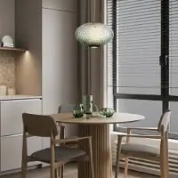 Lyora Suspension Aora Verre vert ovale