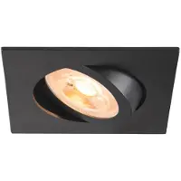 SLV Plafonnier encastré New Tria 68 carré GU10 noir