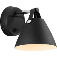 DFTP Strap Applique Lampe de lecture Ø 16,5 cm Noir/cuir