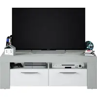 Ambit Élément TV 2 portes - Style contemporain - Gris et blanc - L 120 cm