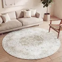 FRAAI Tapis rond vintage - Lago Vert | Ø 120 cm | Rond | Tissage plat